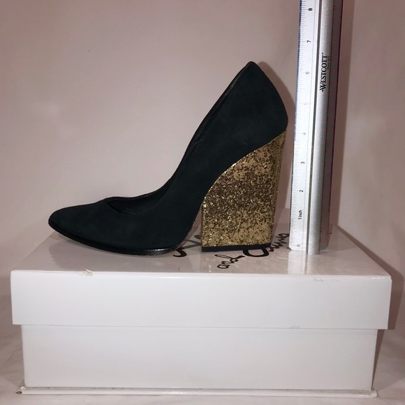 Alice & Olivia Meyer Suede Glitter Heel Pumps - Picture 3 of 7